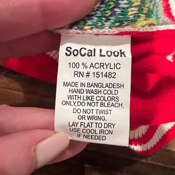 SoCal Look Festive Red Ugly Christmas Tree Sweater, medium, EUC, holiday, party - Picture 5 of 6